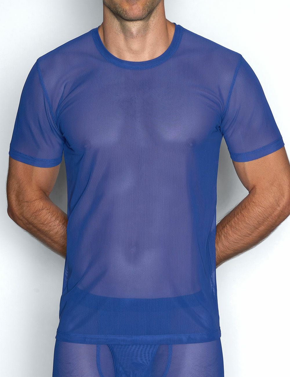 C-IN2 Tシャツ クルーネック 半袖 SHEER CREW NECK T-SHIRT（バーリブルー） シースルー メッシュ CIN2 シーインツー メンズ下着 インナー 男性 アンダーウェア ブランド