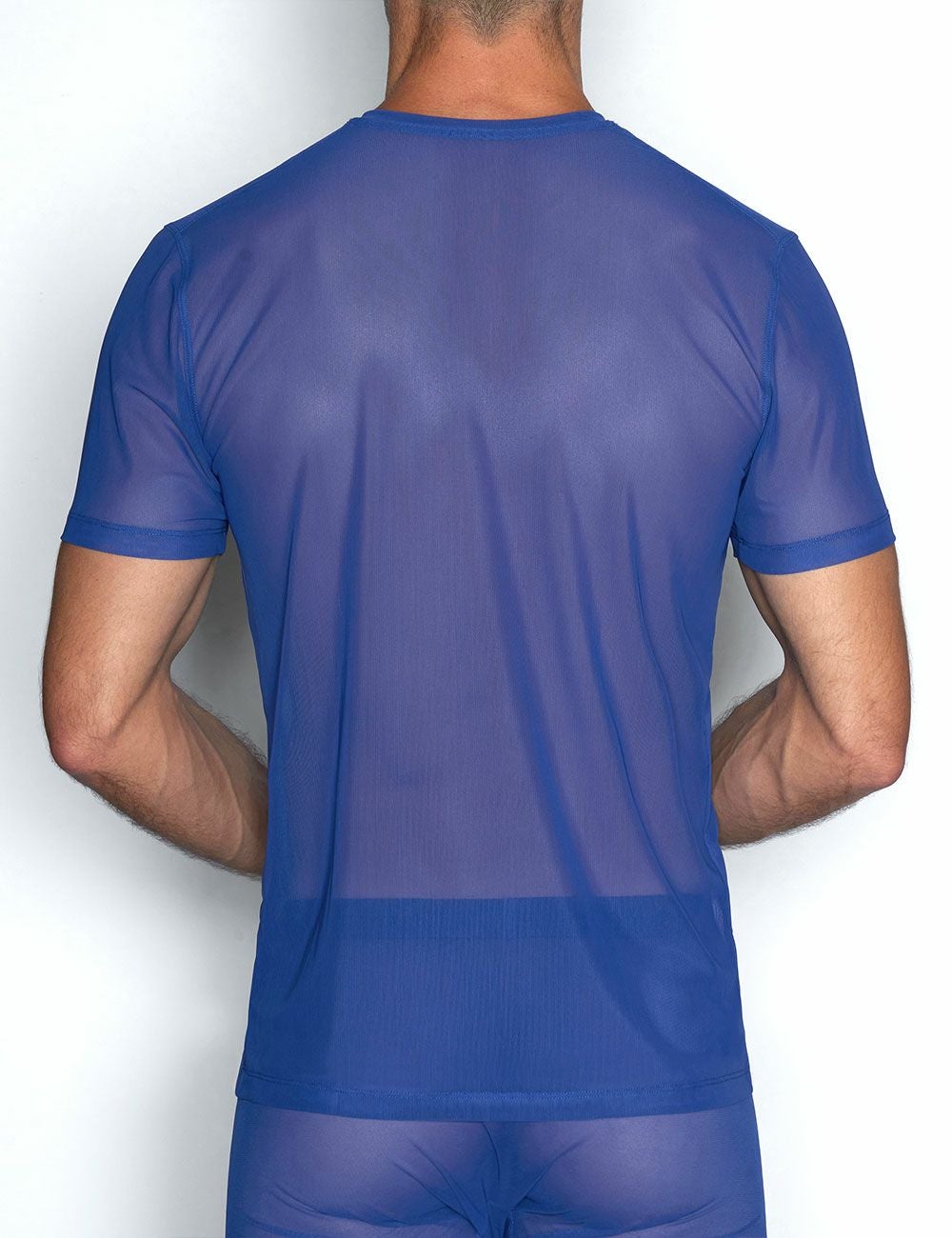 C-IN2 Tシャツ クルーネック 半袖 SHEER CREW NECK T-SHIRT（バーリブルー） シースルー メッシュ CIN2 シーインツー メンズ下着 インナー 男性 アンダーウェア ブランド