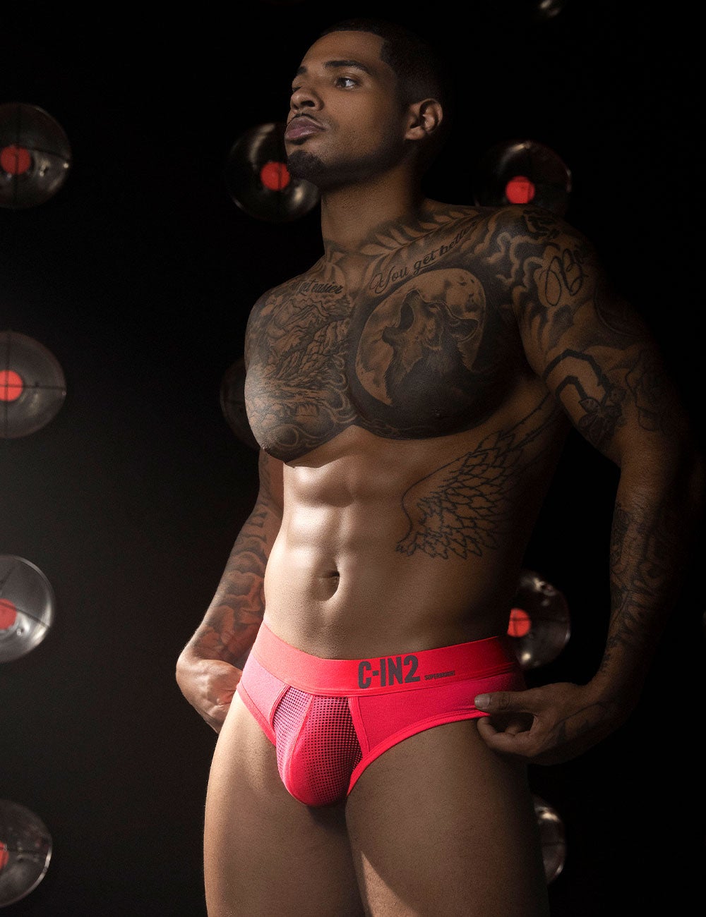 C-IN2 ローライズブリーフ ビキニ SUPER BRIGHT LOW RISE BRIEF （ネオンレッド） CIN2 シーインツー メンズ下着 インナー 男性 パンツ アンダーウェア ブランド