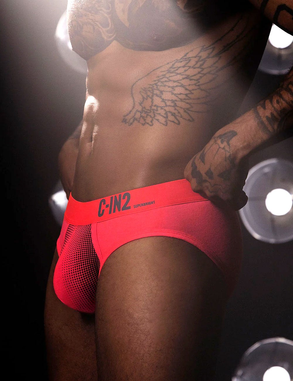C-IN2 ローライズブリーフ ビキニ SUPER BRIGHT LOW RISE BRIEF （ネオンレッド） CIN2 シーインツー メンズ下着 インナー 男性 パンツ アンダーウェア ブランド