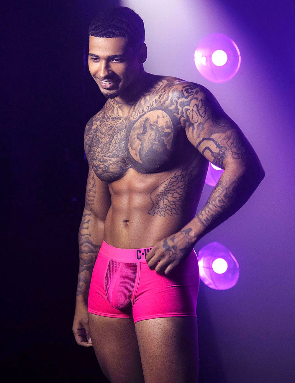 C-IN2 ローライズボクサーパンツ SUPER BRIGHT LOW RISE TRUNK（ネオンピンク） CIN2 シーインツー メンズ下着 インナー 男性 パンツ アンダーウェア ブランド