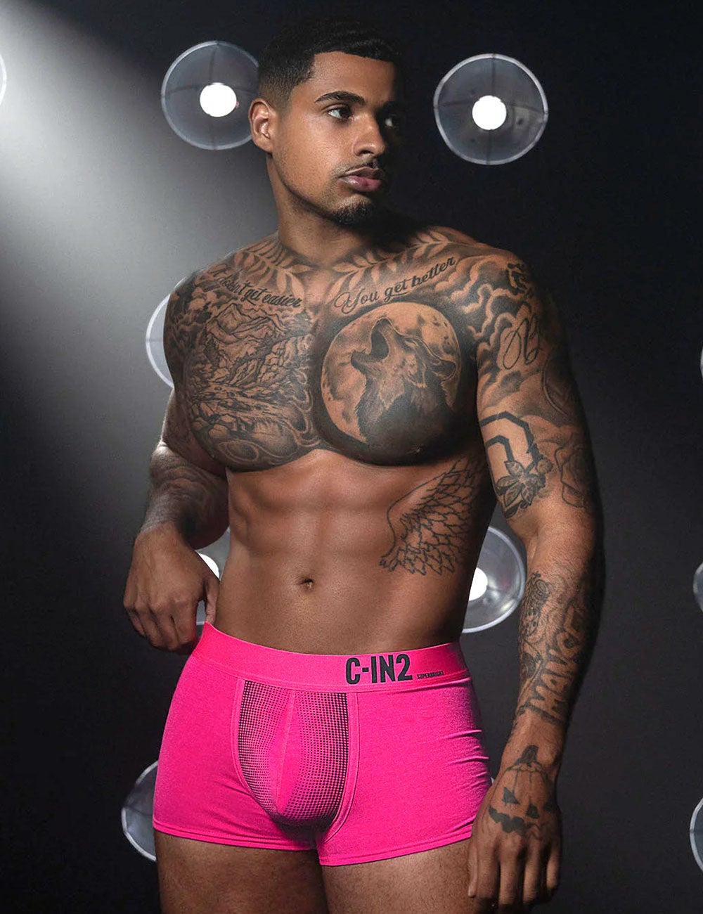 C-IN2 ローライズボクサーパンツ SUPER BRIGHT LOW RISE TRUNK（ネオンピンク） CIN2 シーインツー メンズ下着 インナー 男性 パンツ アンダーウェア ブランド