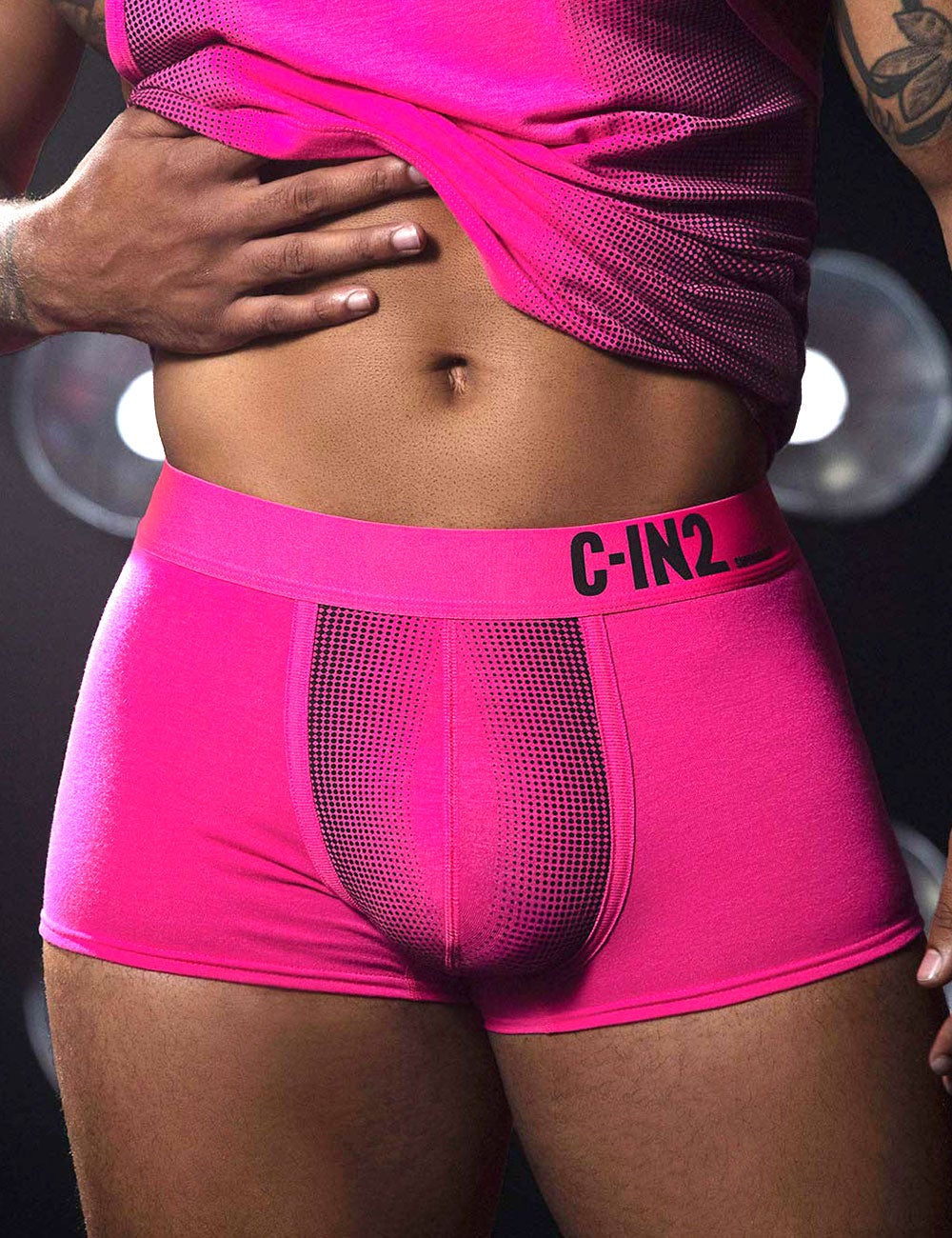 C-IN2 ローライズボクサーパンツ SUPER BRIGHT LOW RISE TRUNK（ネオンピンク） CIN2 シーインツー メンズ下着 インナー 男性 パンツ アンダーウェア ブランド