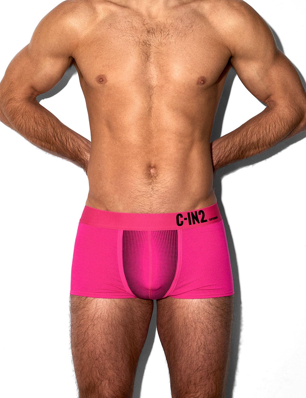 C-IN2 ローライズボクサーパンツ SUPER BRIGHT LOW RISE TRUNK（ネオンピンク） CIN2 シーインツー メンズ下着 インナー 男性 パンツ アンダーウェア ブランド