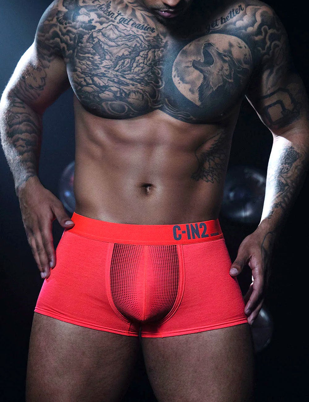 C-IN2 ローライズボクサーパンツ SUPER BRIGHT LOW RISE TRUNK（ネオンレッド） CIN2 シーインツー メンズ下着 インナー 男性 パンツ アンダーウェア ブランド