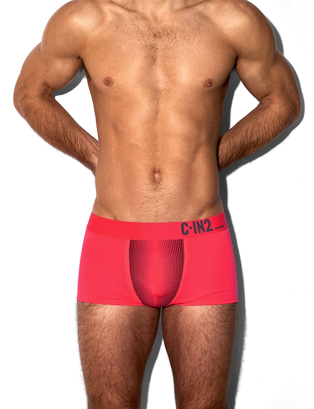 C-IN2 ローライズボクサーパンツ SUPER BRIGHT LOW RISE TRUNK（ネオンレッド） CIN2 シーインツー メンズ下着 インナー 男性 パンツ アンダーウェア ブランド