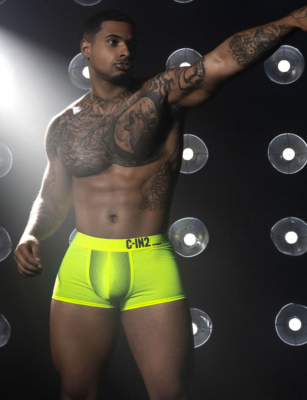 C-IN2 ローライズボクサーパンツ SUPER BRIGHT LOW RISE TRUNK（ネオンイエロー） CIN2 シーインツー メンズ下着 インナー 男性 パンツ アンダーウェア ブランド