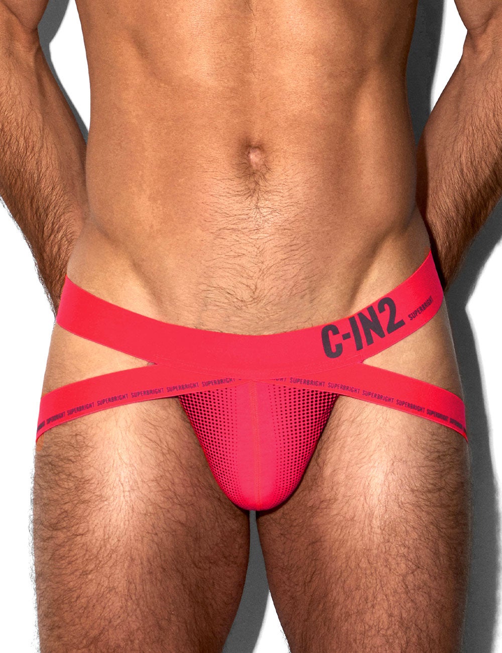 C-IN2 ジョックストラップ SUPER BRIGHT JOCK STRAP （ネオンレッド） ケツ割れ ケツワレ サポーター CIN2 シーインツー メンズ下着 インナー 男性 パンツ アンダーウェア ブランド