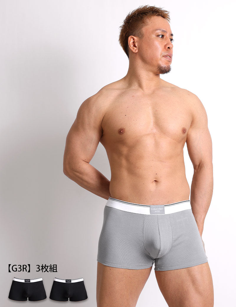 3枚セット カルバンクライン Calvin Klein ローライズボクサーパンツ COTTON RIB STRETCH 吸汗速乾 コットンストレッチ 男性下着 メンズ下着