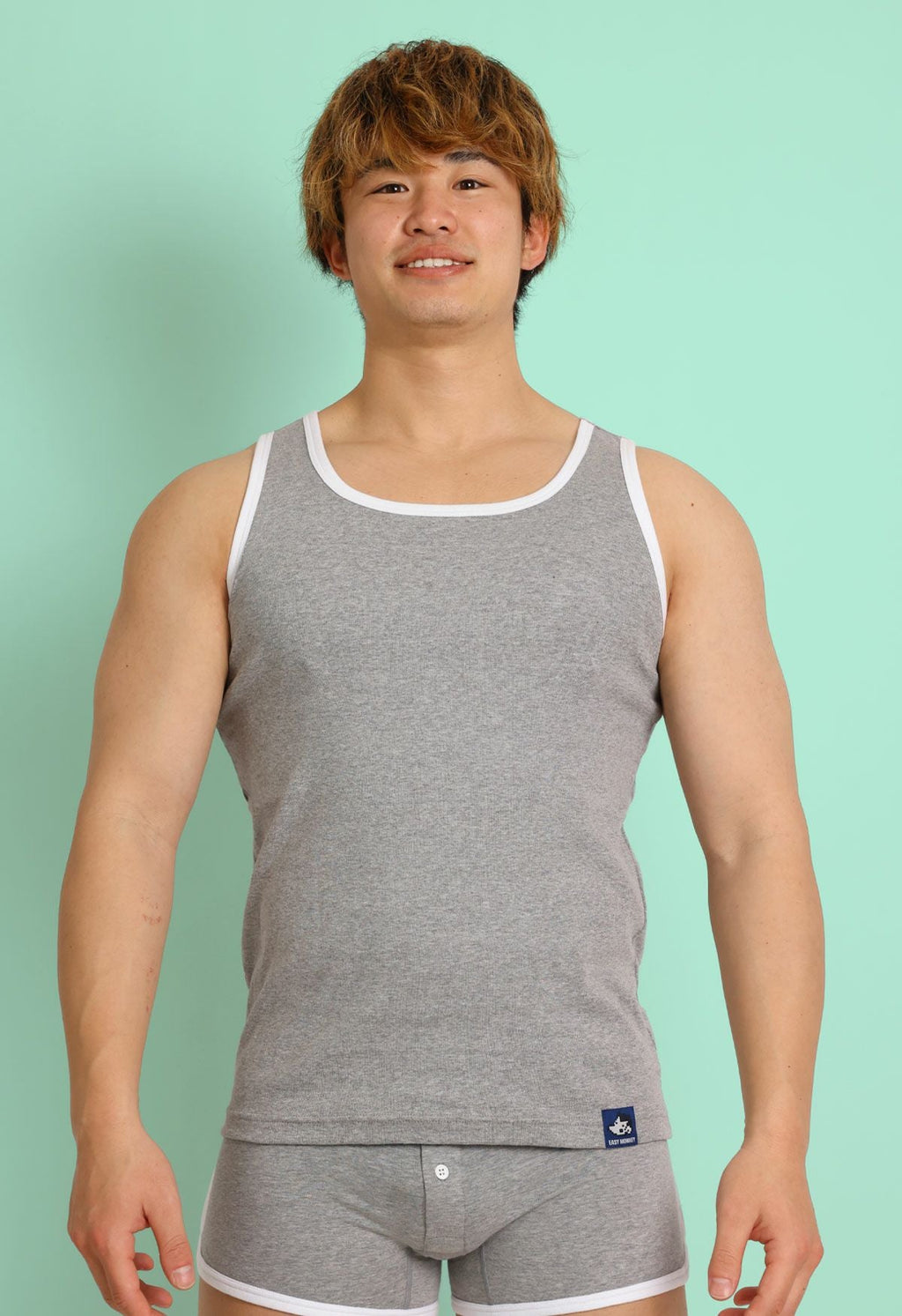 ヒーローカラーズ タンクトップ イージーモンキーオリジナル 日本製 Made in JAPAN コットンストレッチ ポップカラー メンズ 男性下着 メンズ下着