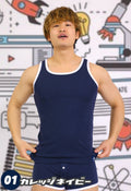 ヒーローカラーズ タンクトップ イージーモンキーオリジナル 日本製 Made in JAPAN コットンストレッチ ポップカラー メンズ 男性下着 メンズ下着