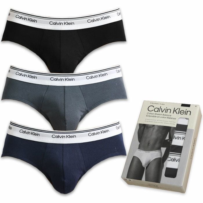 3枚セット カルバンクライン ブリーフ ビキニ コットンストレッチ/ポリエステル Calvin Klein CK 3 PACK HIP BRIEF メンズ 男性下着 メンズ下着