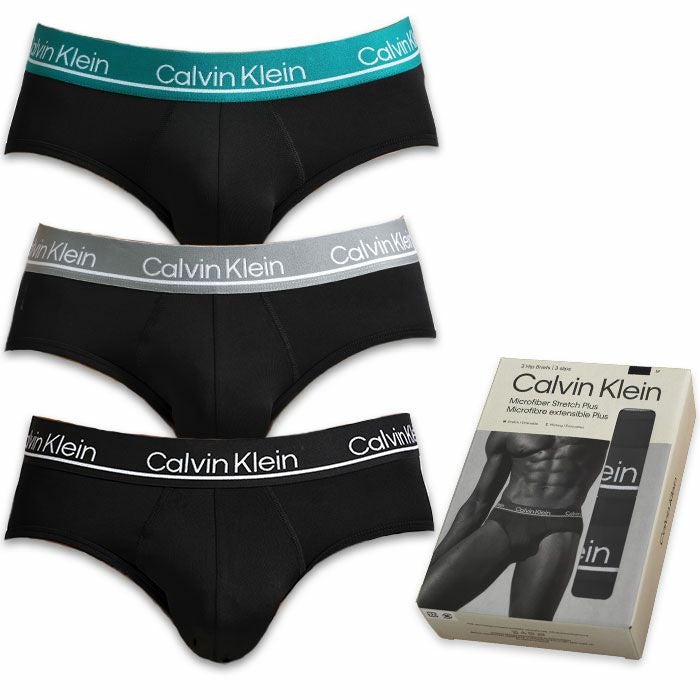 3枚セット カルバンクライン ブリーフ ビキニ コットンストレッチ/ポリエステル Calvin Klein CK 3 PACK HIP BRIEF メンズ 男性下着 メンズ下着