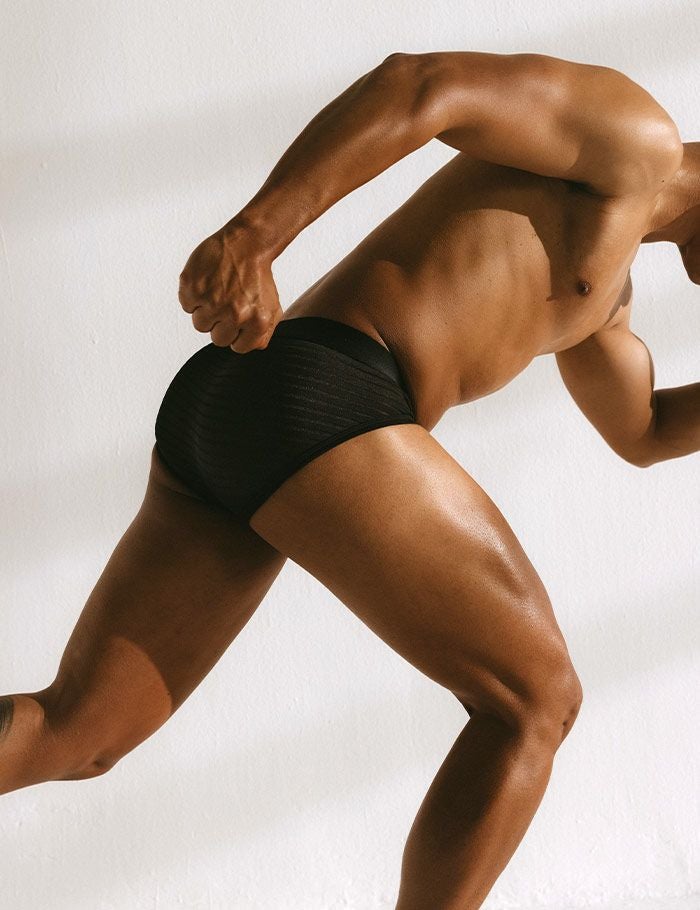 PUMP パンプ ローライズブリーフ WHISPER BRIEF（BLACK）シアストライプ PUMP! Underwear メンズ 男性下着