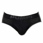 PUMP パンプ ローライズブリーフ WHISPER BRIEF（BLACK）シアストライプ PUMP! Underwear メンズ 男性下着