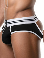 PUMP パンプ Oバック バックレスブリーフ ROUND2 BACKLESS BRIEF（BLACK）リブコットン PUMP! Underwear メンズ 男性下着