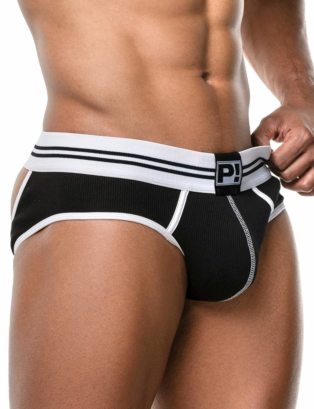 PUMP パンプ Oバック バックレスブリーフ ROUND2 BACKLESS BRIEF（BLACK）リブコットン PUMP! Underwear メンズ 男性下着
