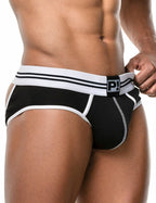 PUMP パンプ Oバック バックレスブリーフ ROUND2 BACKLESS BRIEF（BLACK）リブコットン PUMP! Underwear メンズ 男性下着
