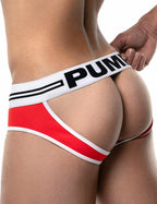 PUMP パンプ Oバック バックレスブリーフ ROUND2 BACKLESS BRIEF（RED）リブコットン PUMP! Underwear メンズ 男性下着