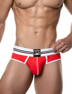 PUMP パンプ Oバック バックレスブリーフ ROUND2 BACKLESS BRIEF（RED）リブコットン PUMP! Underwear メンズ 男性下着