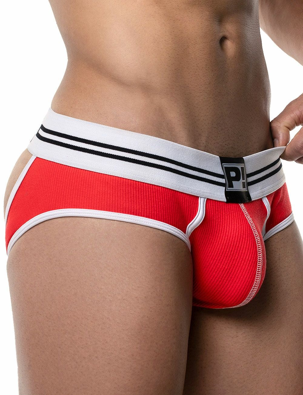PUMP パンプ Oバック バックレスブリーフ ROUND2 BACKLESS BRIEF（RED）リブコットン PUMP! Underwear メンズ 男性下着