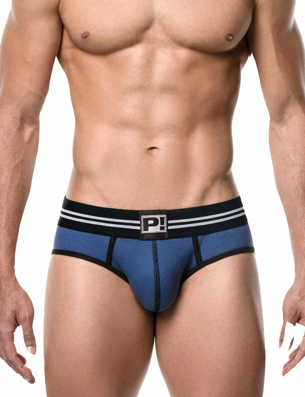 PUMP パンプ Oバック バックレスブリーフ ROUND2 BACKLESS BRIEF（BLUE）リブコットン PUMP! Underwear メンズ 男性下着