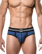PUMP パンプ Oバック バックレスブリーフ ROUND2 BACKLESS BRIEF（BLUE）リブコットン PUMP! Underwear メンズ 男性下着