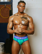 PUMP パンプ Oバック バックレスブリーフ ROUND2 BACKLESS BRIEF（GREEN）リブコットン PUMP! Underwear メンズ 男性下着