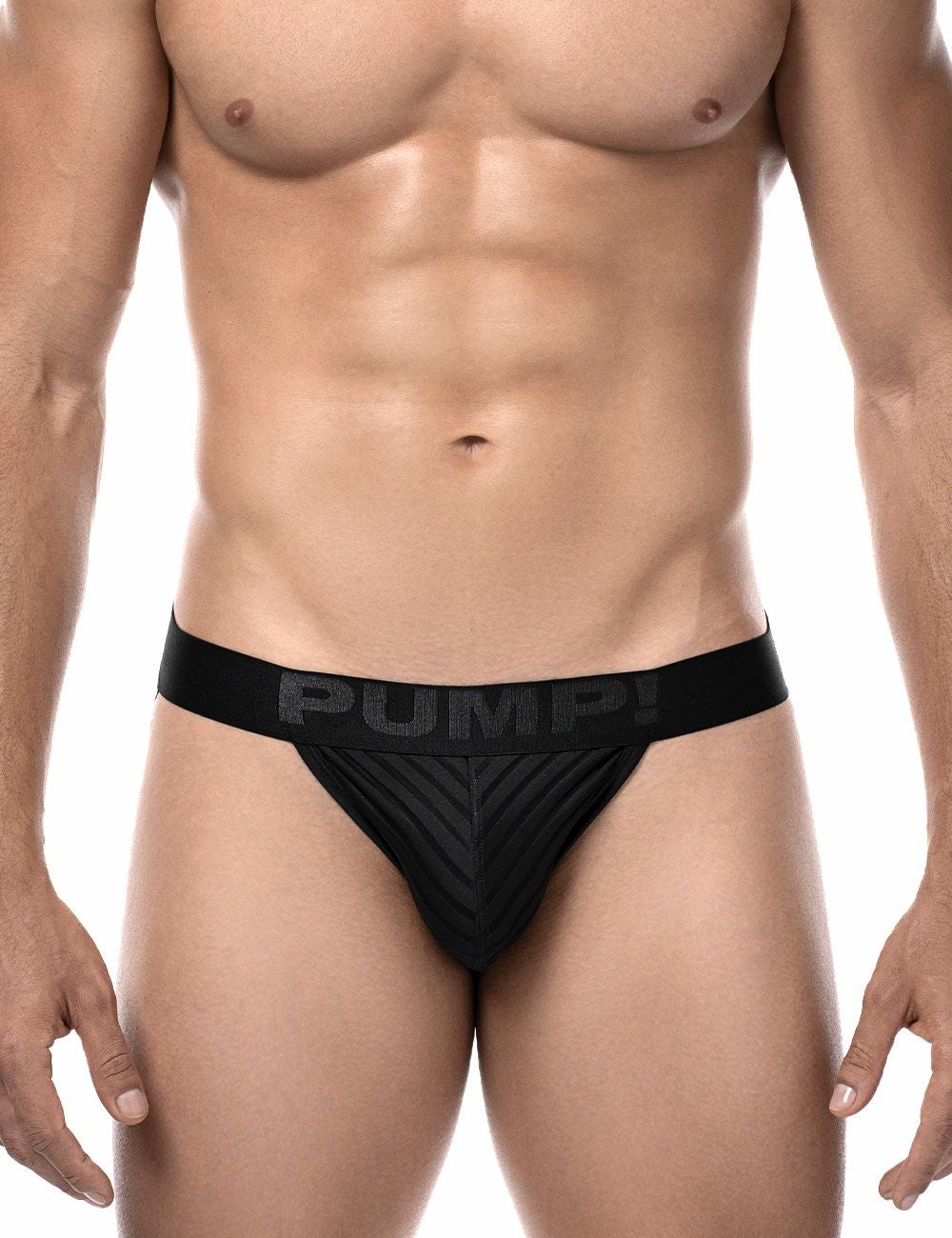 PUMP パンプ ジョックストラップ WHISPER JOCK（BLACK）シアストライプ ケツ割れ サポーター PUMP! Underwear メンズ 男性下着