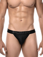 PUMP パンプ ジョックストラップ WHISPER JOCK（BLACK）シアストライプ ケツ割れ サポーター PUMP! Underwear メンズ 男性下着