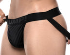 PUMP パンプ ジョックストラップ WHISPER JOCK（BLACK）シアストライプ ケツ割れ サポーター PUMP! Underwear メンズ 男性下着