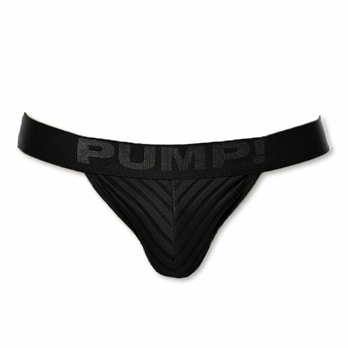 PUMP パンプ ジョックストラップ WHISPER JOCK（BLACK）シアストライプ ケツ割れ サポーター PUMP! Underwear メンズ 男性下着