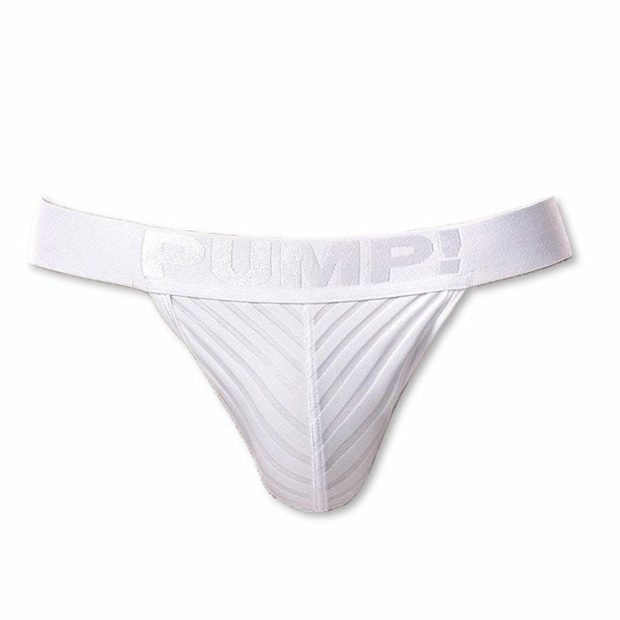 PUMP パンプ ジョックストラップ WHISPER JOCK（WHITE）シアストライプ ケツ割れ サポーター PUMP! Underwear メンズ 男性下着