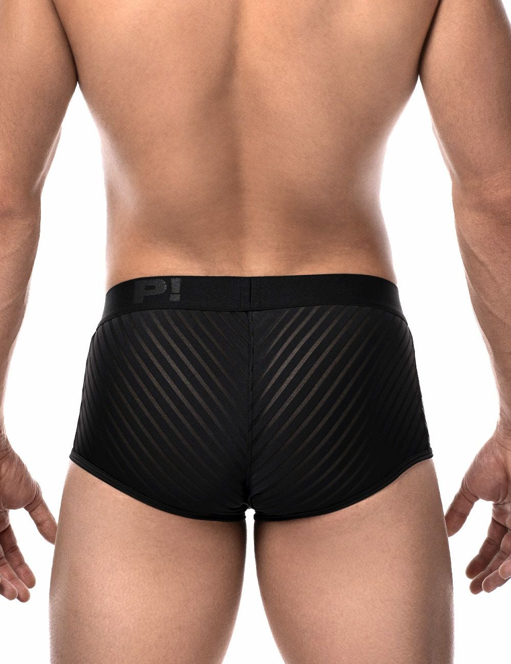PUMP パンプ ローライズボクサーパンツ WHISPER BOXER （BLACK）シアストライプ PUMP! Underwear メンズ 男性下着