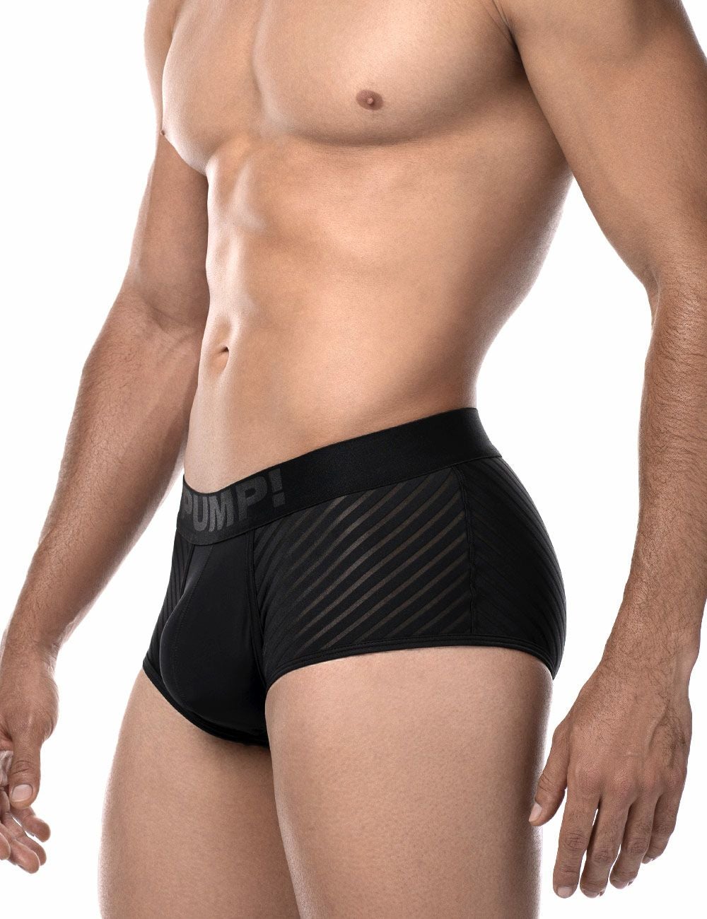 PUMP パンプ ローライズボクサーパンツ WHISPER BOXER （BLACK）シアストライプ PUMP! Underwear メンズ 男性下着