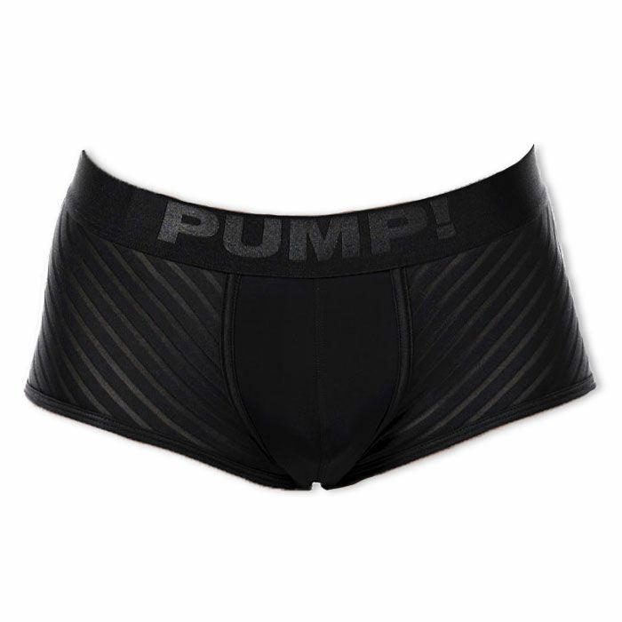 PUMP パンプ ローライズボクサーパンツ WHISPER BOXER （BLACK）シアストライプ PUMP! Underwear メンズ 男性下着
