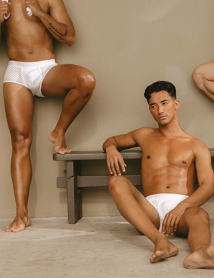 PUMP パンプ ローライズボクサーパンツ WHISPER BOXER （WHITE）シアストライプ PUMP! Underwear メンズ 男性下着