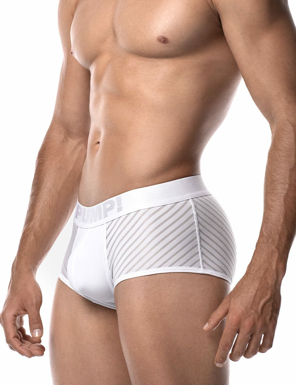 PUMP パンプ ローライズボクサーパンツ WHISPER BOXER （WHITE）シアストライプ PUMP! Underwear メンズ 男性下着