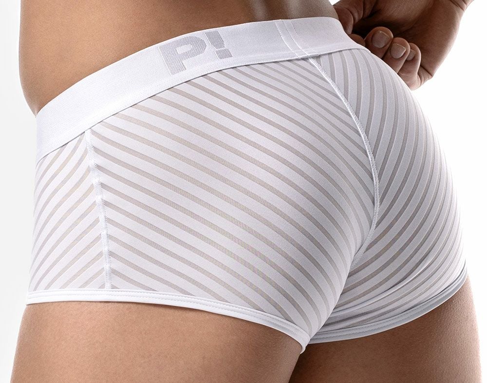 PUMP パンプ ローライズボクサーパンツ WHISPER BOXER （WHITE）シアストライプ PUMP! Underwear メンズ 男性下着