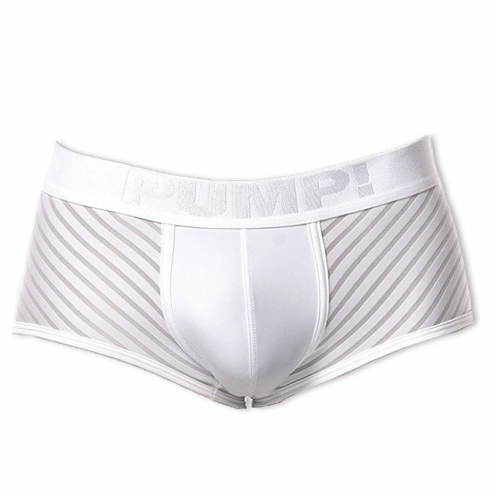 PUMP パンプ ローライズボクサーパンツ WHISPER BOXER （WHITE）シアストライプ PUMP! Underwear メンズ 男性下着