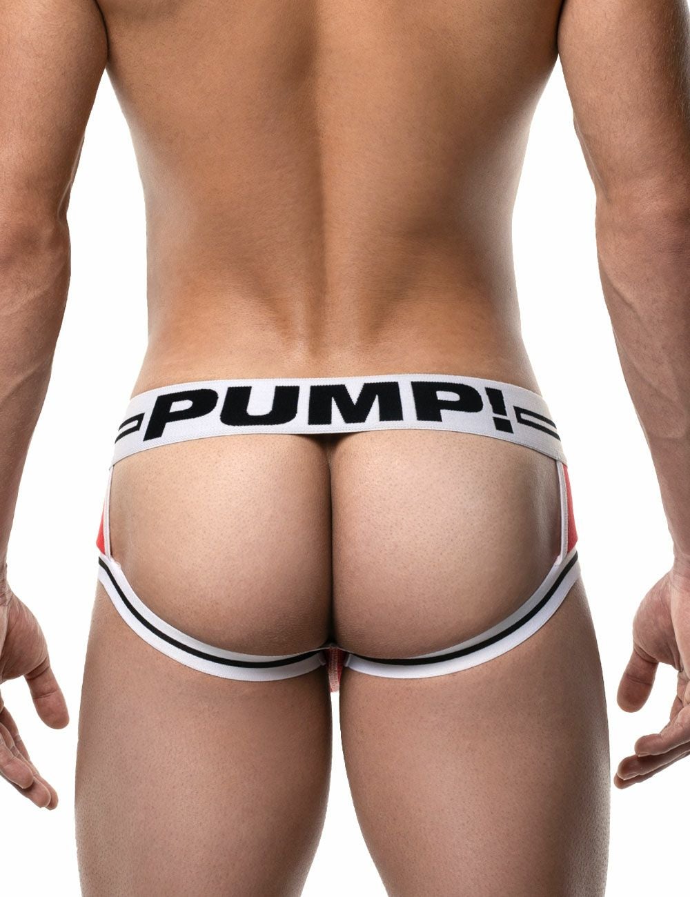 PUMP パンプ Oバック バックレスボクサーパンツ ROUND2 BACKLESS TRUNK（RED）リブコットン PUMP! Underwear メンズ 男性下着