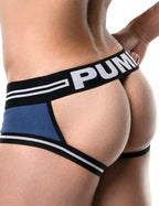 PUMP パンプ Oバック バックレスボクサーパンツ ROUND2 BACKLESS TRUNK（BLUE）リブコットン PUMP! Underwear メンズ 男性下着