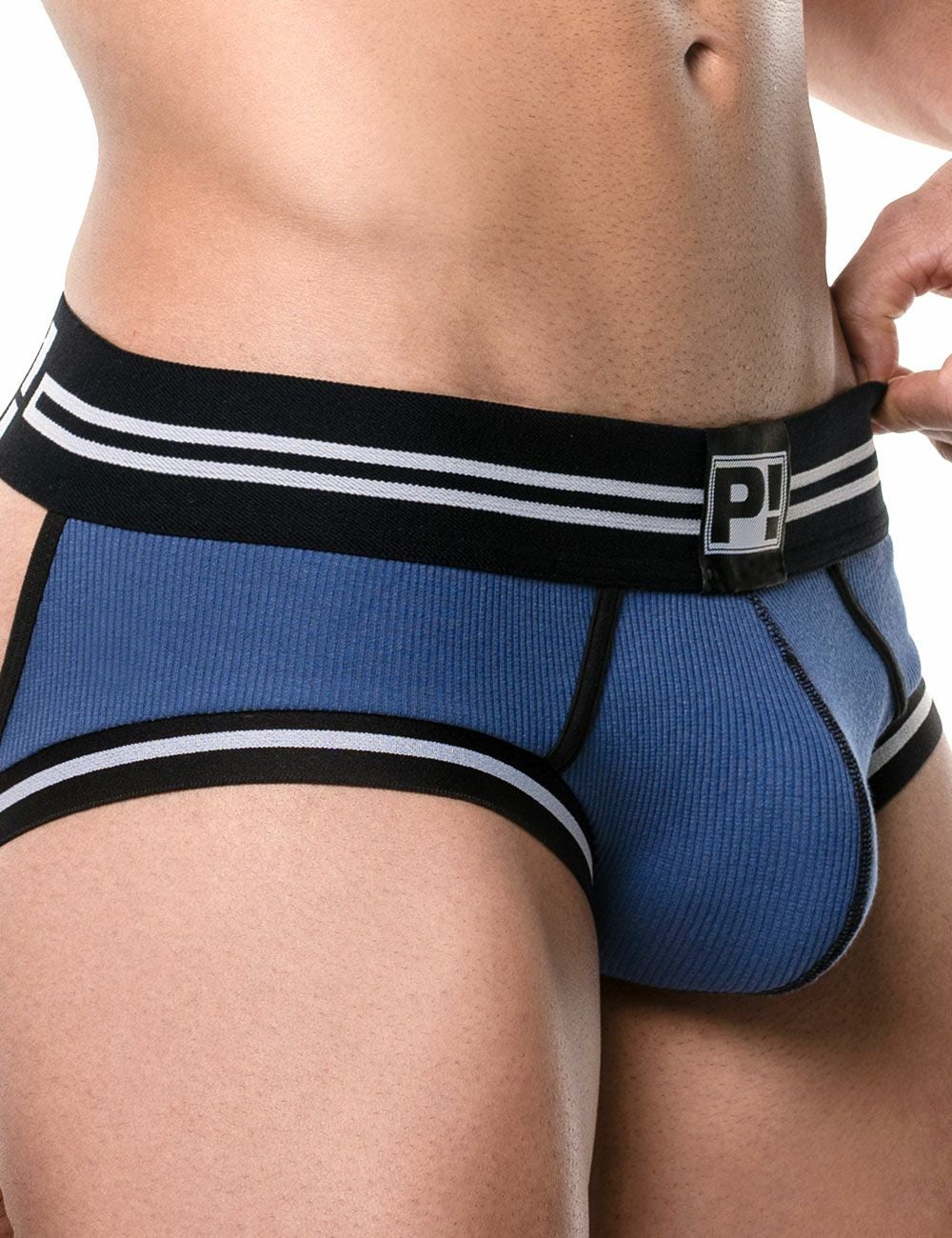 PUMP パンプ Oバック バックレスボクサーパンツ ROUND2 BACKLESS TRUNK（BLUE）リブコットン PUMP! Underwear メンズ 男性下着