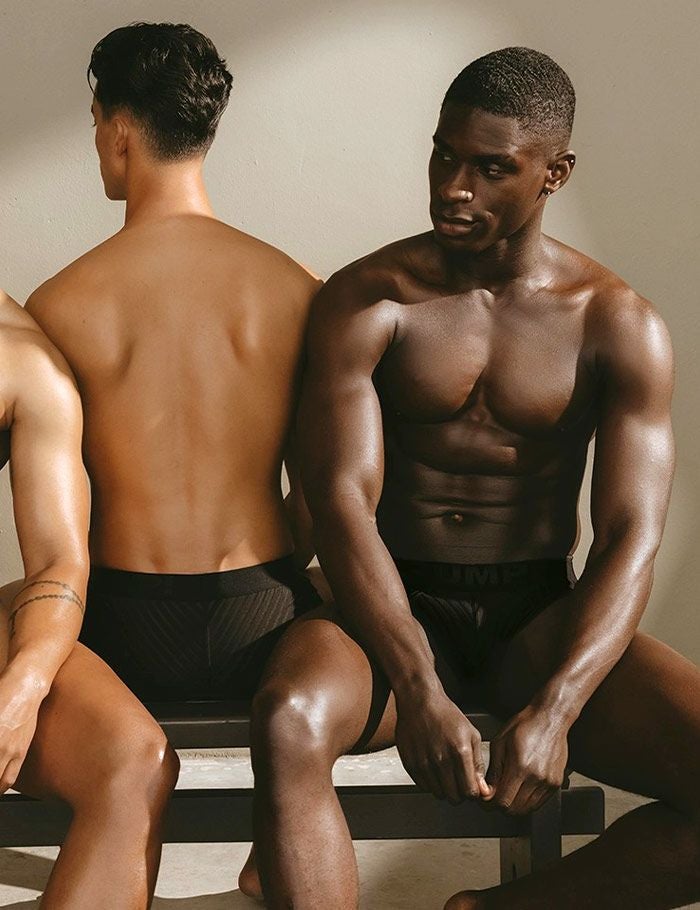 PUMP パンプ Tバック WHISPER THONG（BLACK）シアストライプ PUMP! UnderwearメンズTバック メンズパンツ 男性下着