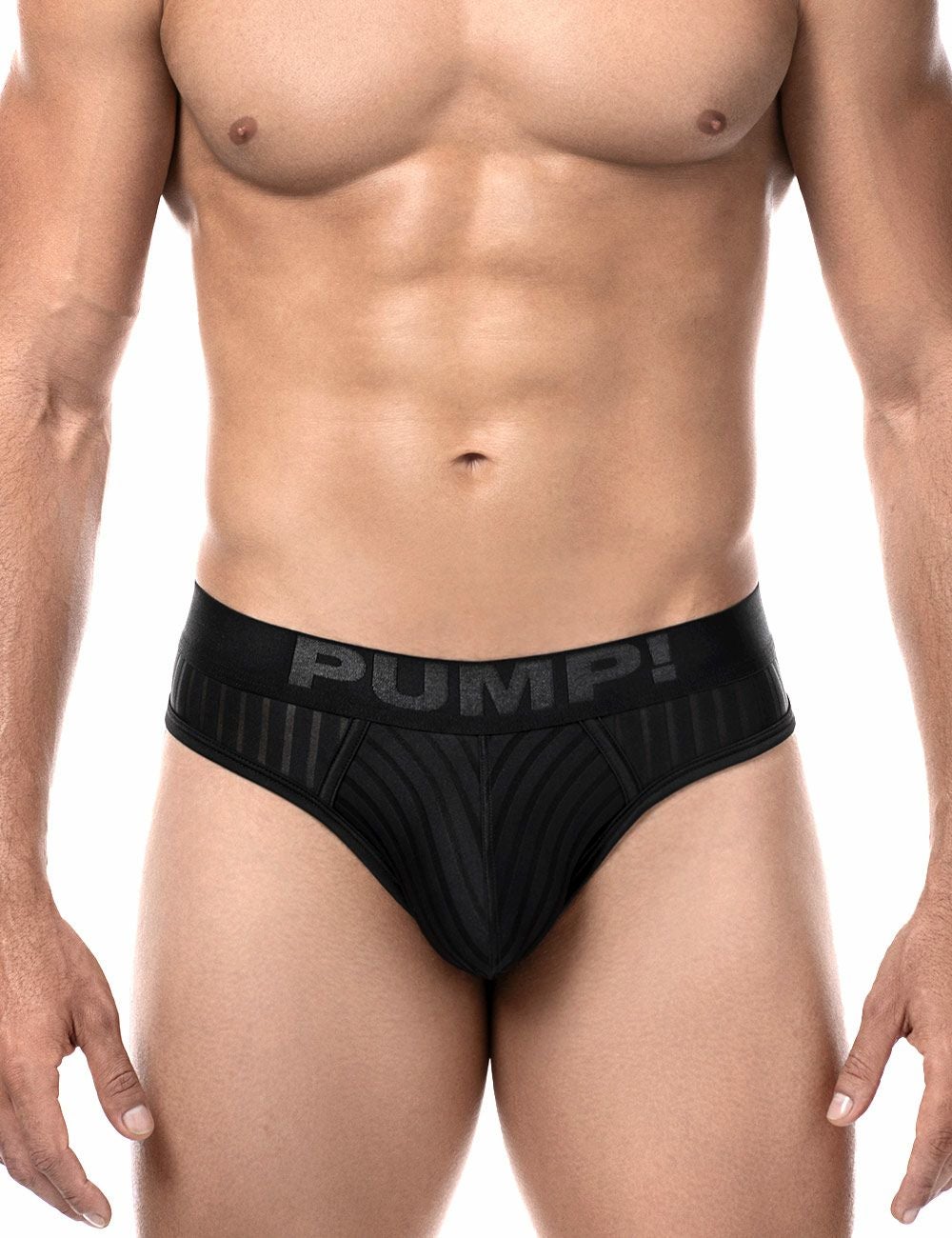 PUMP パンプ Tバック WHISPER THONG（BLACK）シアストライプ PUMP! UnderwearメンズTバック メンズパンツ 男性下着