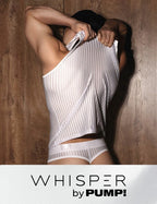 PUMP パンプ Tバック WHISPER THONG（WHITE）シアストライプ PUMP! UnderwearメンズTバック メンズパンツ 男性下着