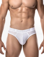 PUMP パンプ Tバック WHISPER THONG（WHITE）シアストライプ PUMP! UnderwearメンズTバック メンズパンツ 男性下着