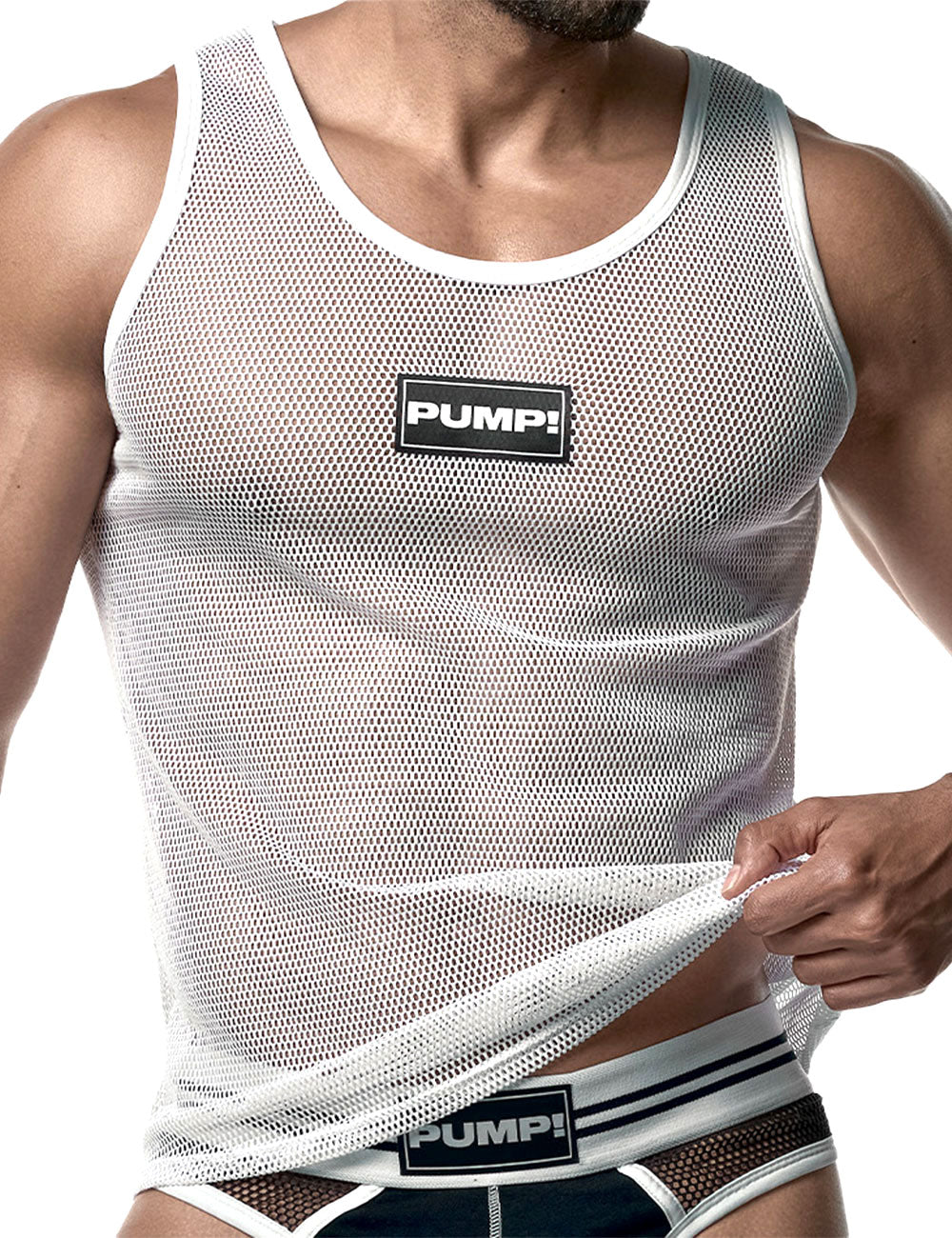 PUMP パンプ タンクトップ MESH TANK TOP （White-Mesh） PUMP! Underwear メンズ 男性下着