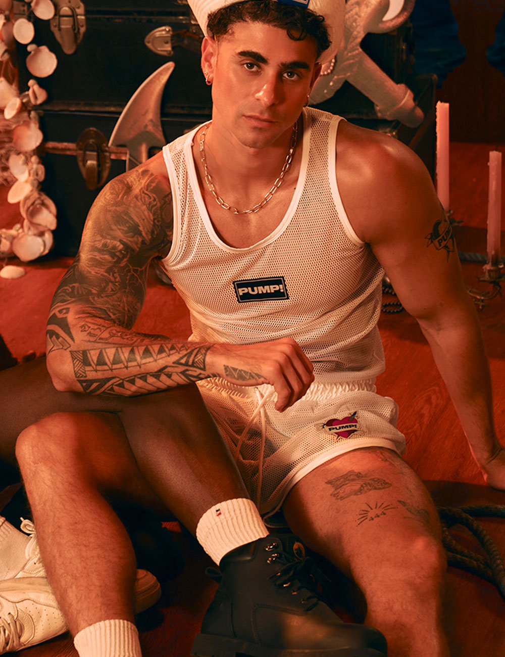 PUMP パンプ タンクトップ MESH TANK TOP （White-Mesh） PUMP! Underwear メンズ 男性下着