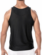 PUMP パンプ タンクトップ WHISPER TANK TOP（BLACK）シアストライプ PUMP! Underwear メンズ 男性下着